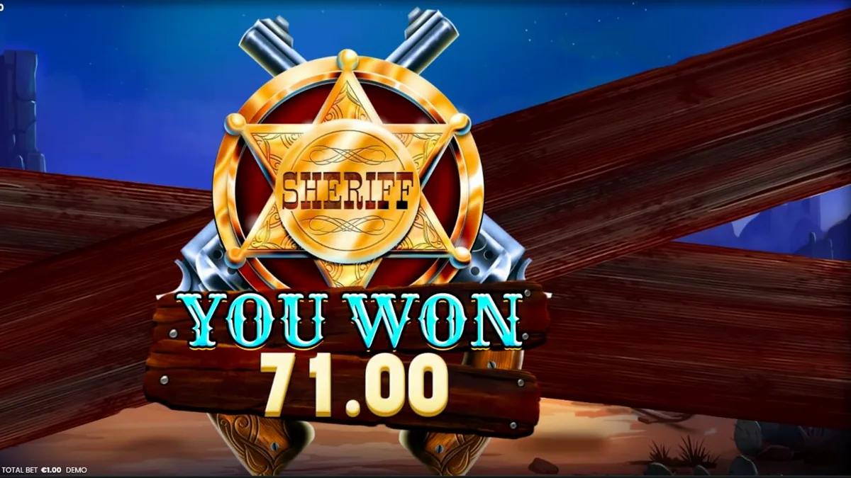 Tampilan visual slot Most Wanted: Hold & Win dengan tema koboi
